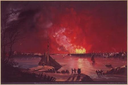 Nicolino V. Calyo Great Fire of New York oil painting image